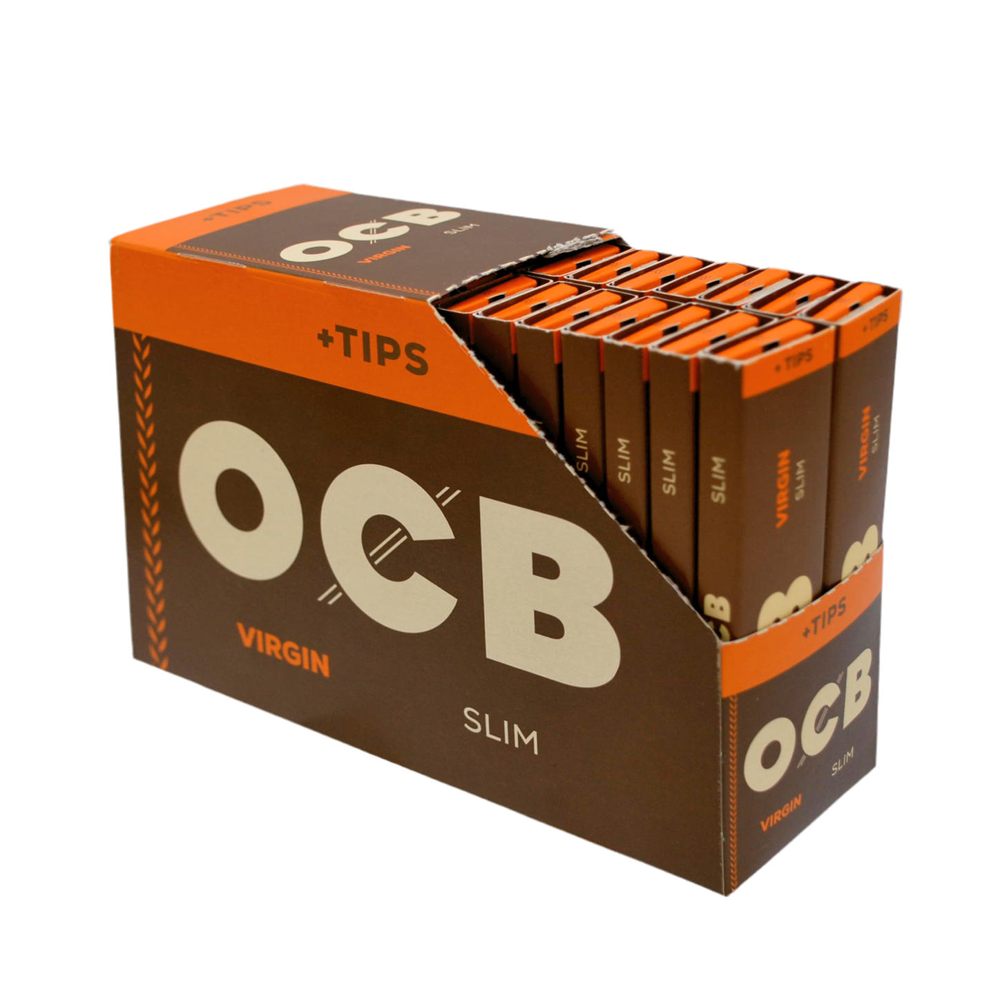 OCB Connoisseur Brown Virgin Unbleached King Size Slim + Tips