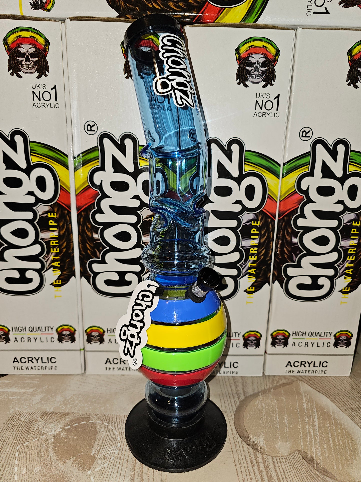 Chongz Lean On Me 40cm Acrylic Bong Blue