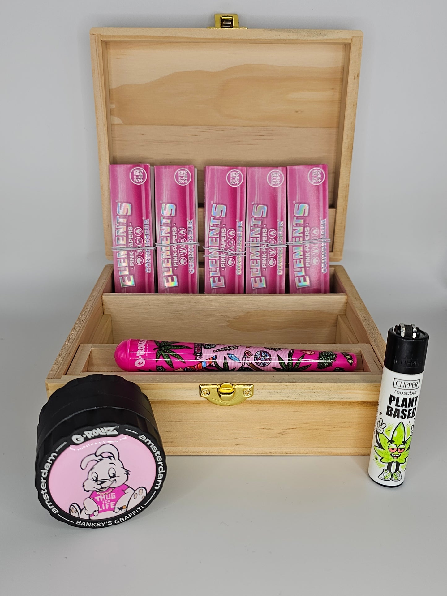 Pink Elements Rolling Box Combo + G-Rollz Grinder