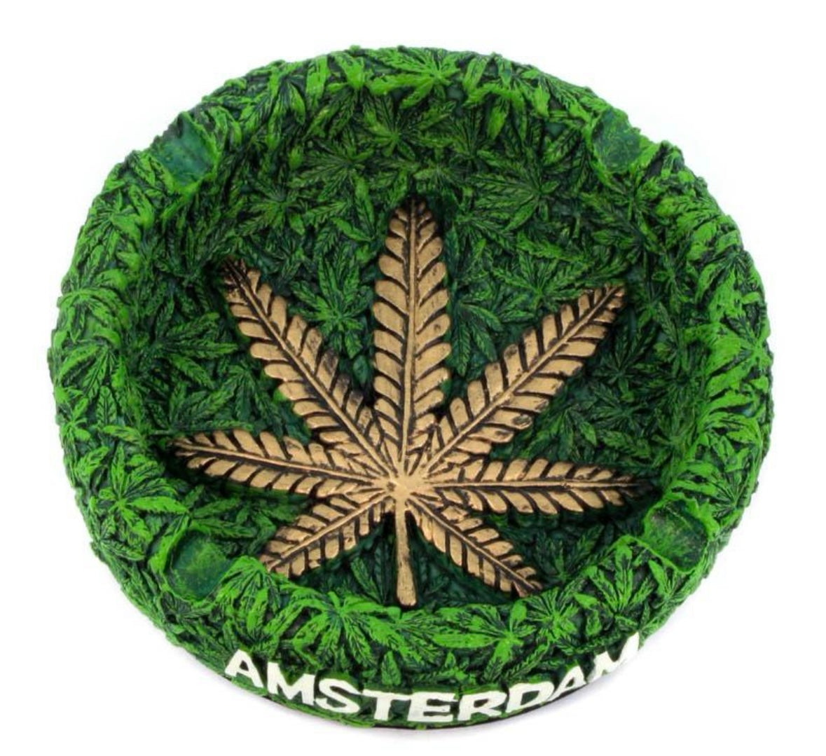 Amsterdam Resin Round Golf Leaf Ashtray