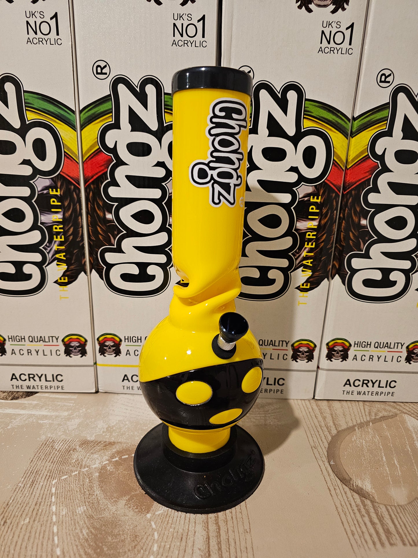 Chongz Rylan Q Yellow Acrylic Bong 30cm