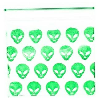 4cm x 4cm Baggies Green Alien