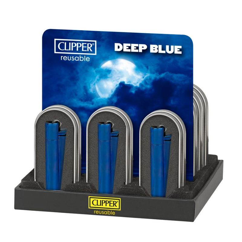 Clipper Metal Large Lighter Deep Blue