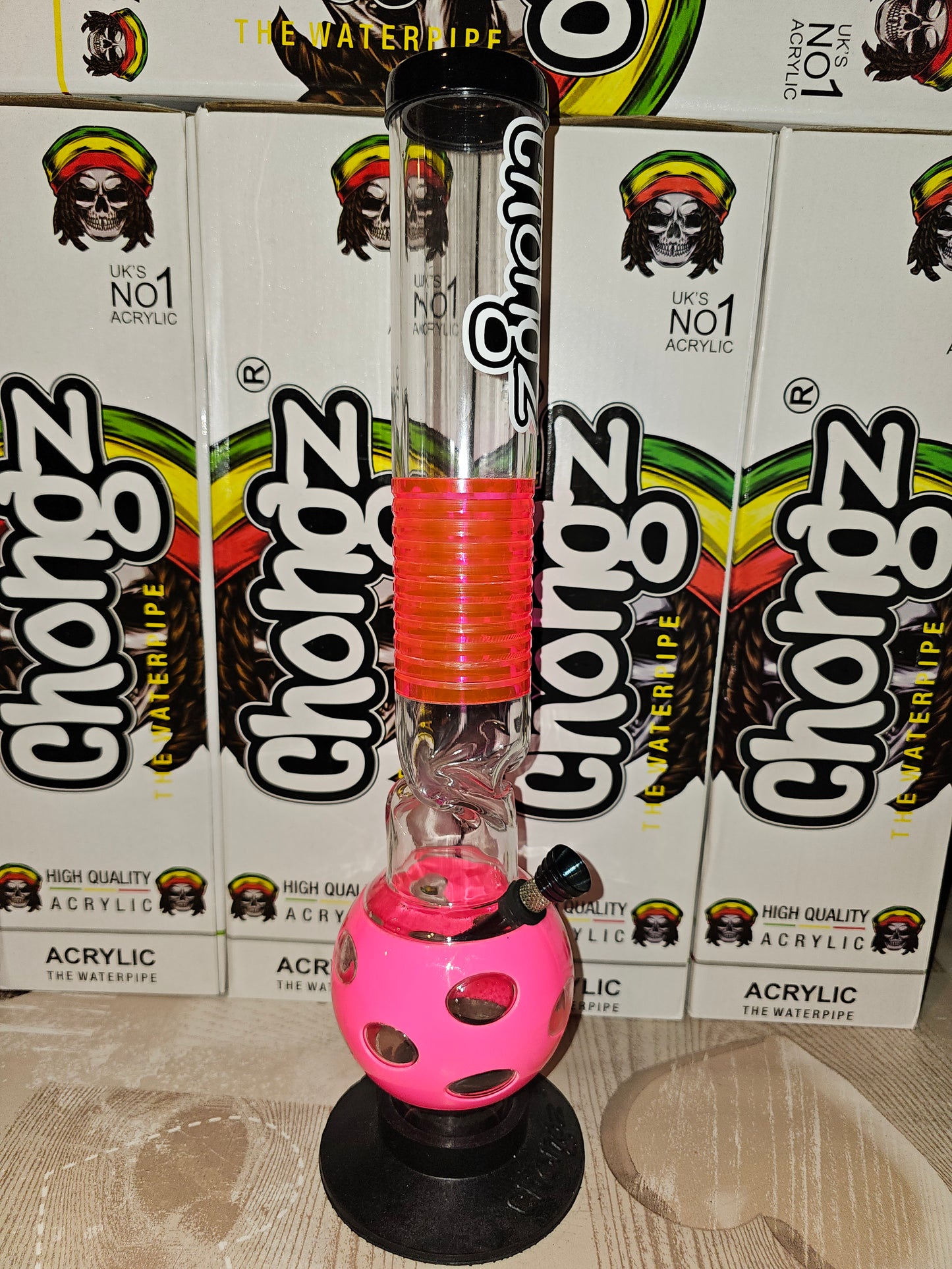 Chongz Rueben Prendergast 40cm Acrylic Bong Pink