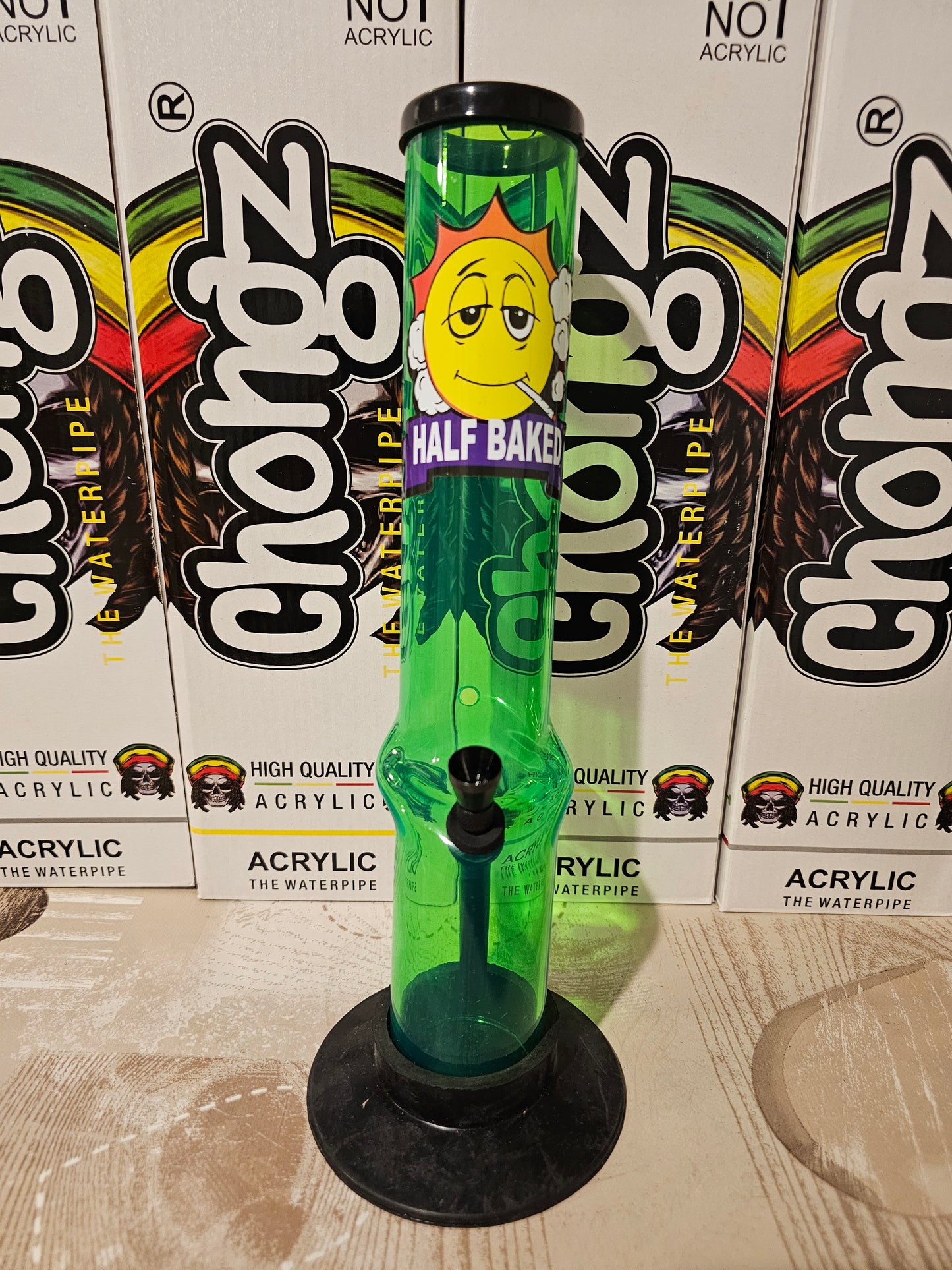 Half Baled 30cm Acrylic Bong Green