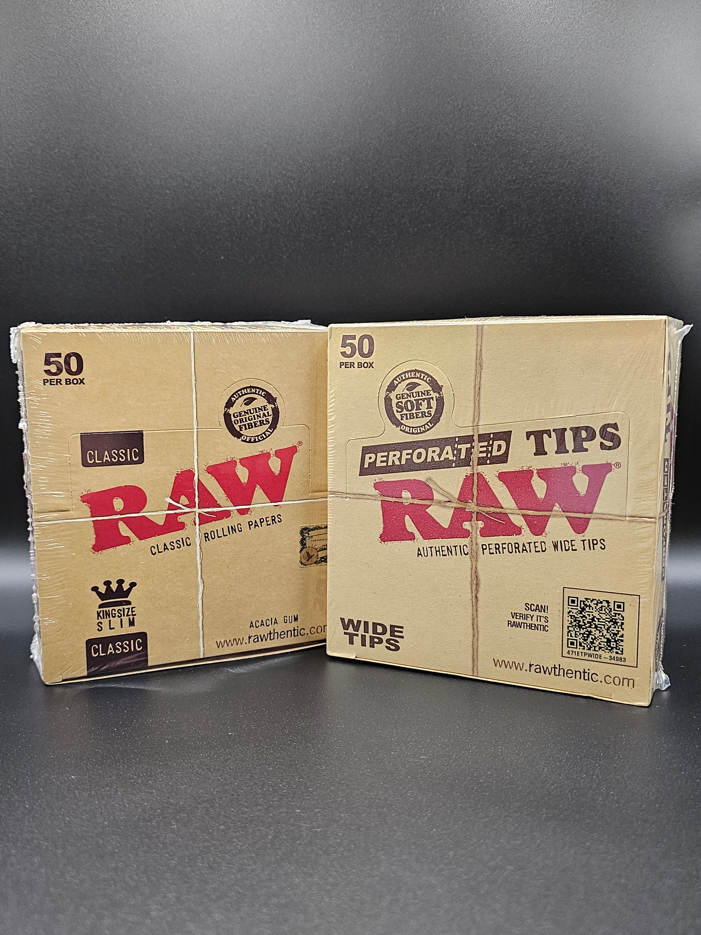 Raw Classic King Size Slim Papers + Wide Perforated Tips Combo Deal