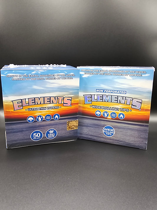 Elements King Size ( Wide ) Papers + Elements Wide Non Perforated Tips Combo Deal
