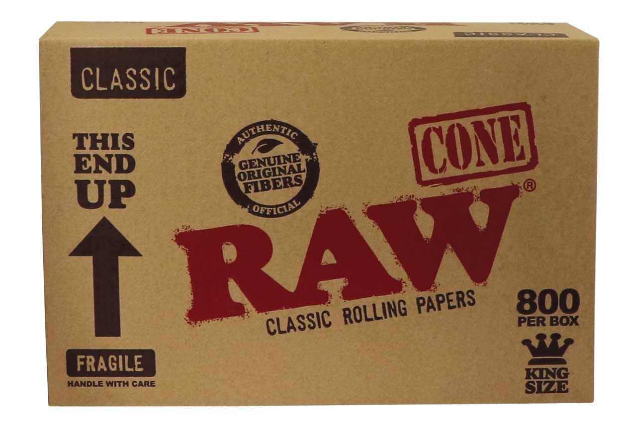 Raw Prerolled King Size Cones 800 Box