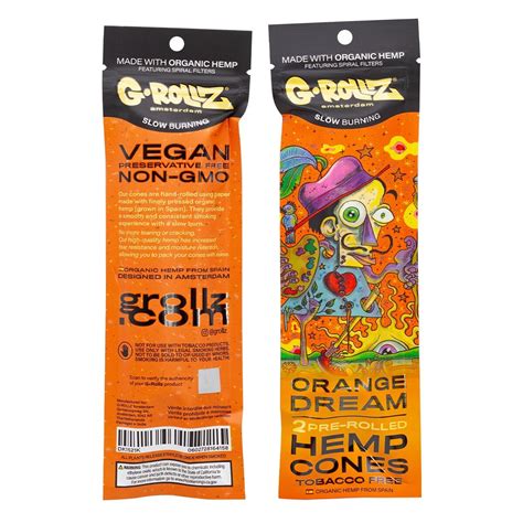 G-Rollz Orange Dream Pre Rolled Hemp Cones 2 Pack