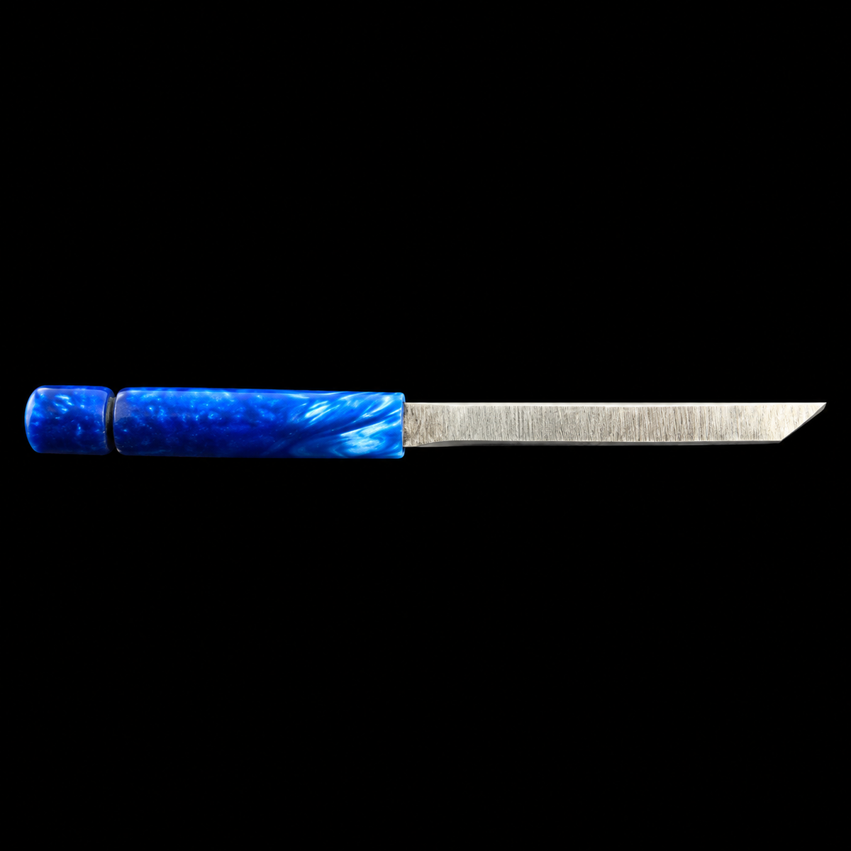 Damascus Chokuto Dab Tool / Hash Knife with Blue Handle