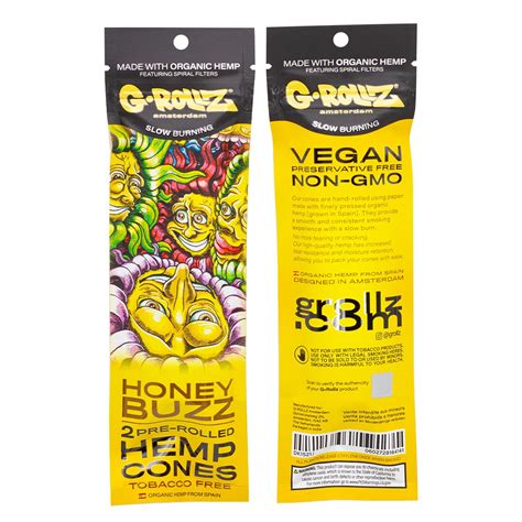 G-Rollz Honey Buzz Pre Rolled Hemp Cones 2 Pack