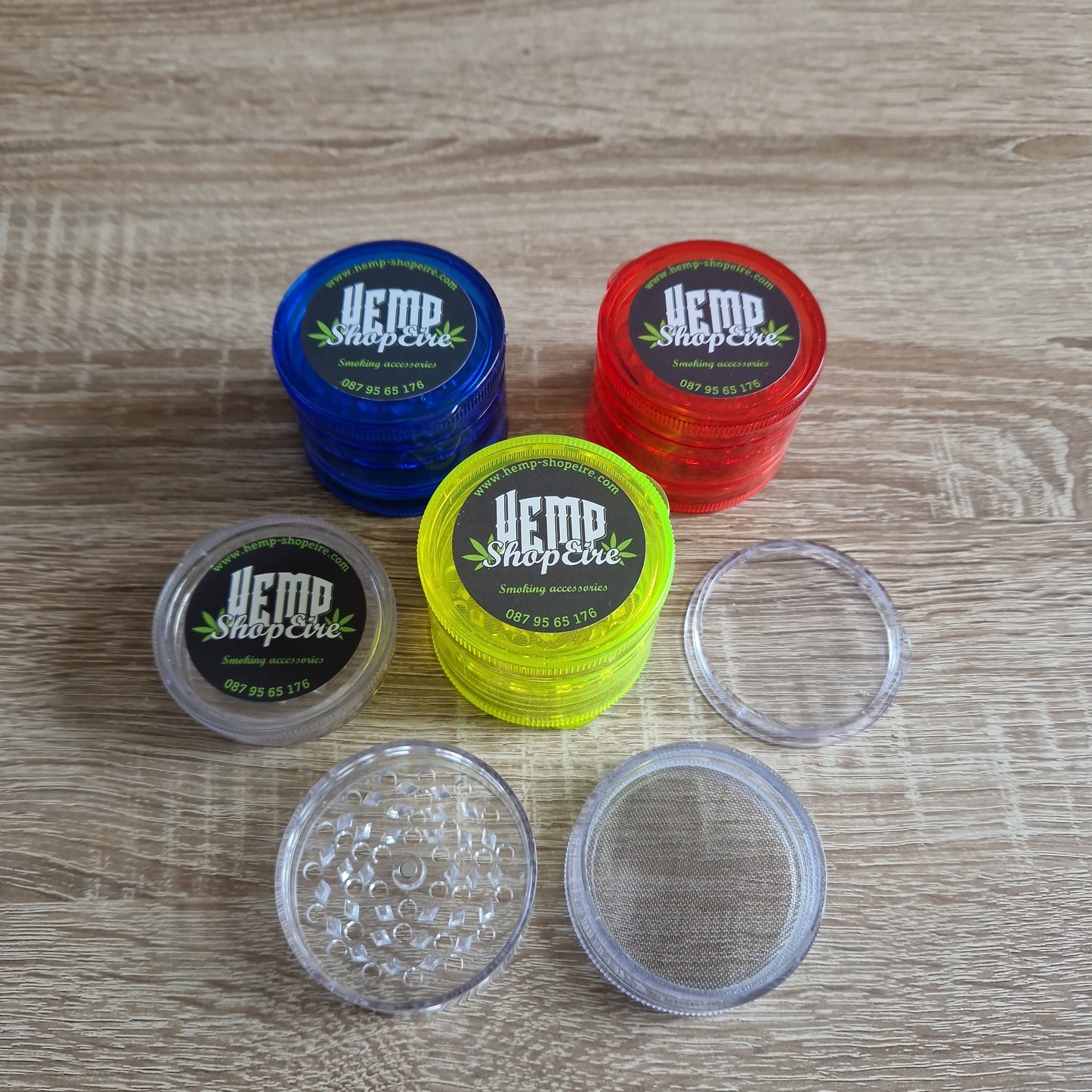 60mm 4 Piece Hemp-ShopEire Plastic Grinder