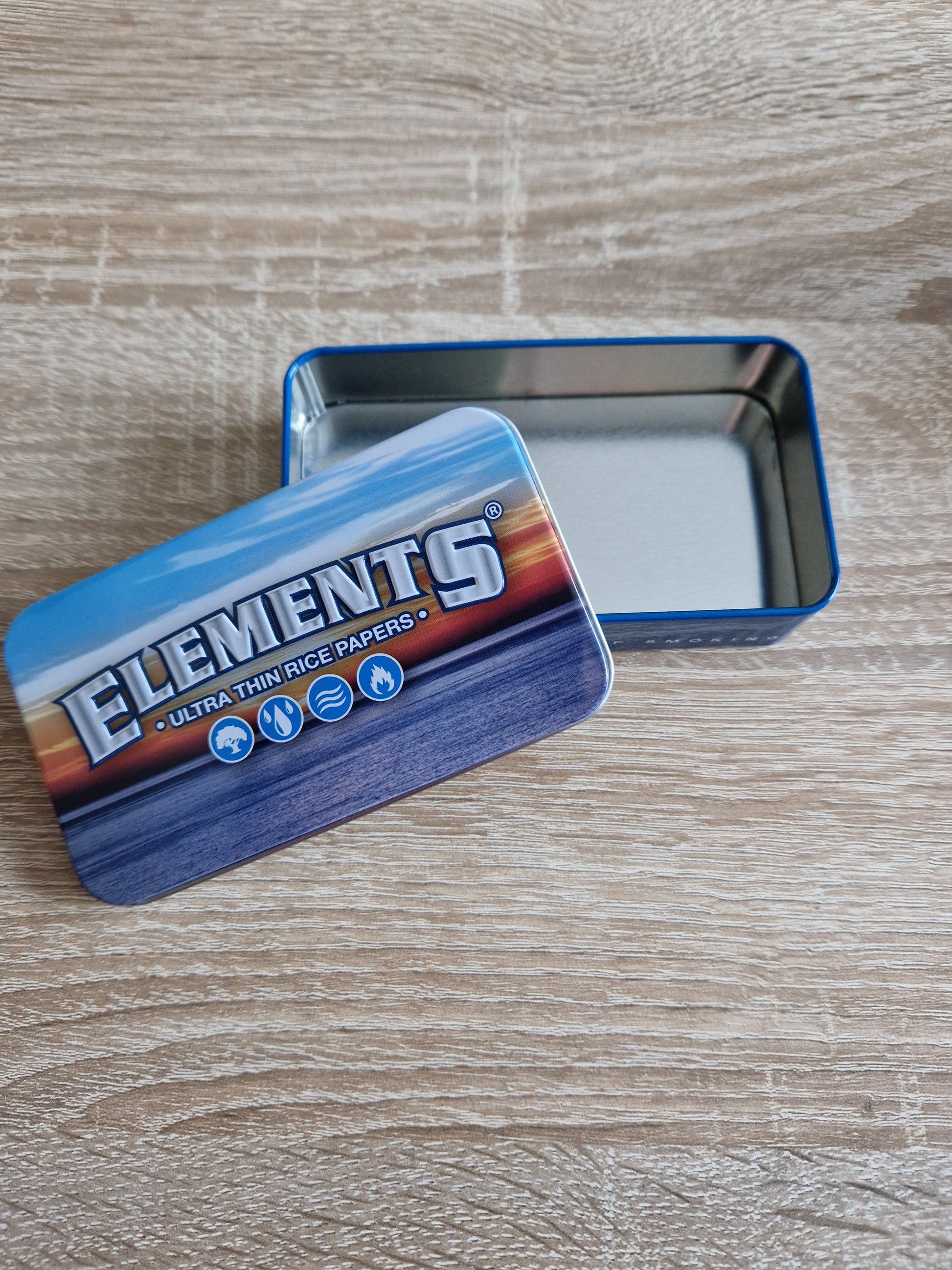 Elements Tin Case long enough to hold king size rolling papers & a lot more