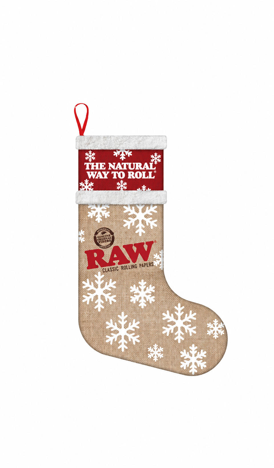 Raw Snow Flake Christmas Stocking