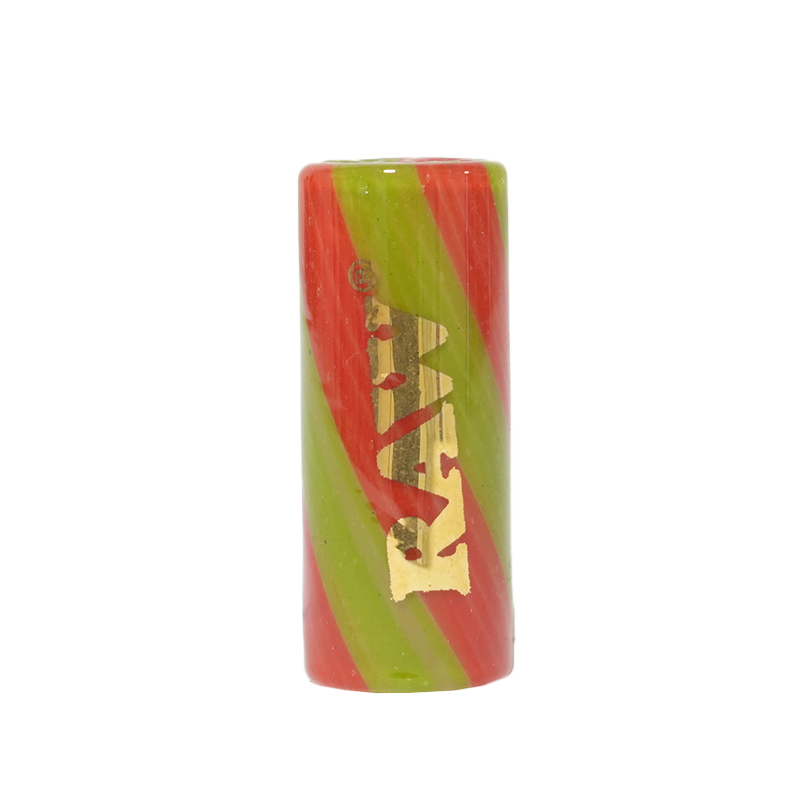 Raw Whirlwind Glass Tips Candy Cane 10MM Red & Green