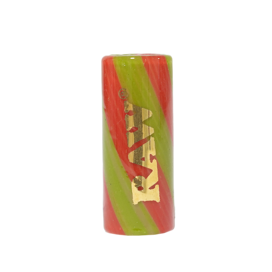 Raw Whirlwind Glass Tips Candy Cane 10MM Red & Green
