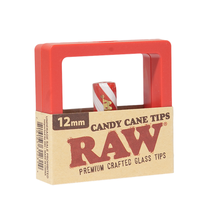 Raw Whirlwind Glass Tips Candy Cane 10MM Red & White