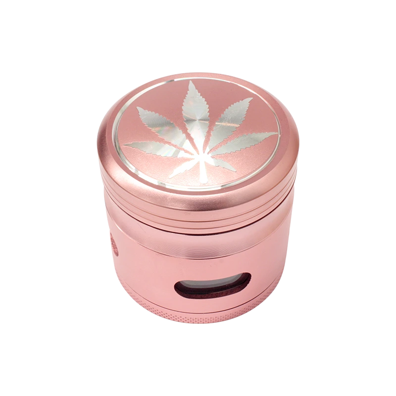 4 Part Grinder 63mm – Rose Gold – Leaf