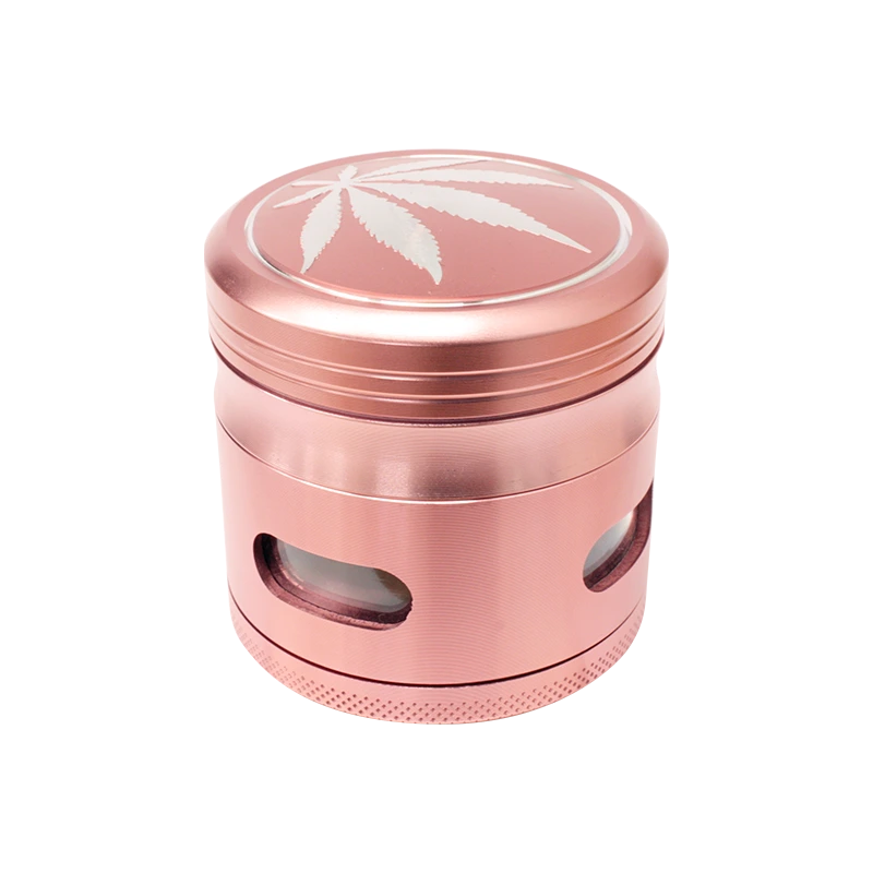 4 Part Grinder 63mm – Rose Gold – Leaf