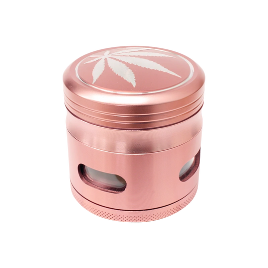 4 Part Grinder 63mm – Rose Gold – Leaf