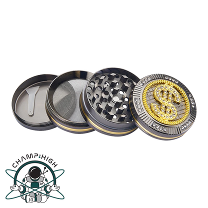 4 Part Bling Bling Grinder – Dollar – 50mm