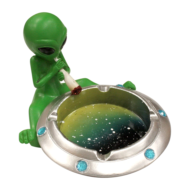 Male Green Alien Pilot Ashtray