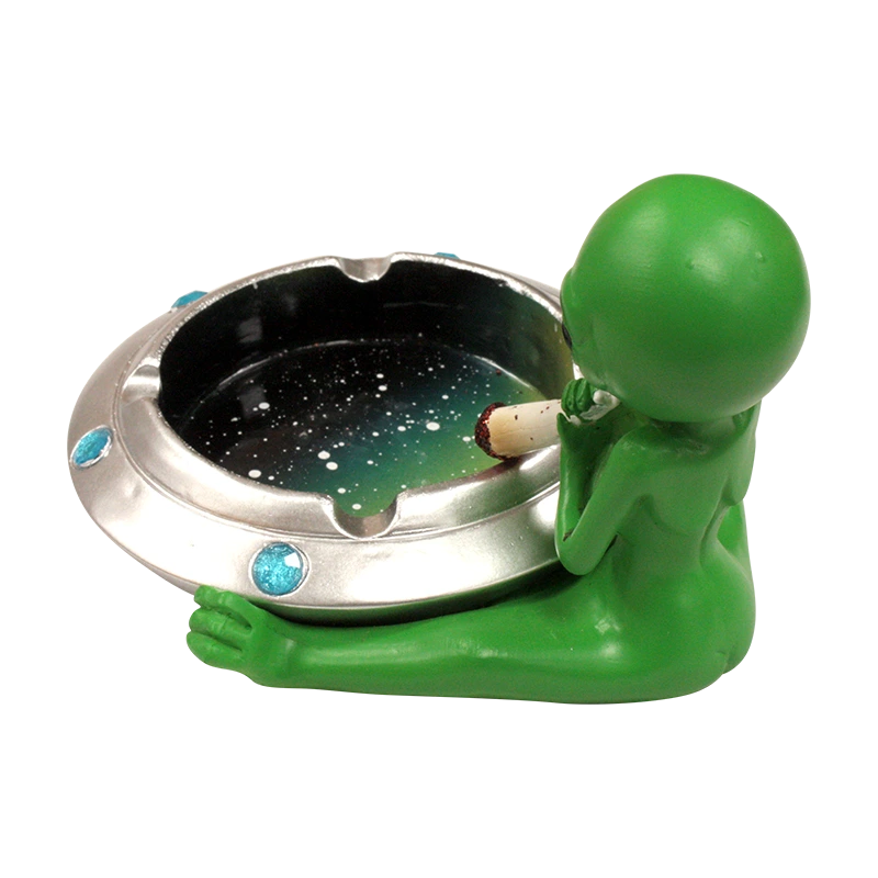 Male Green Alien Pilot Ashtray