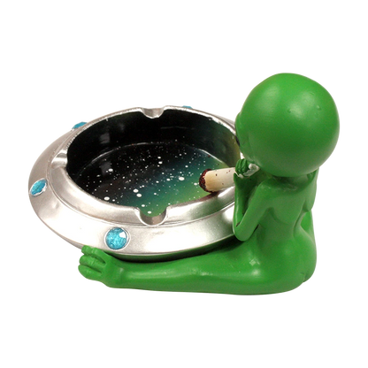 Male Green Alien Pilot Ashtray