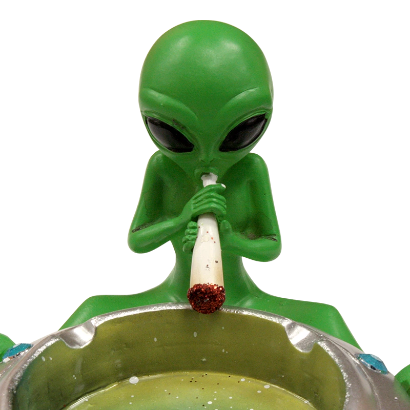 Male Green Alien Pilot Ashtray