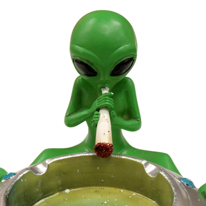 Male Green Alien Pilot Ashtray