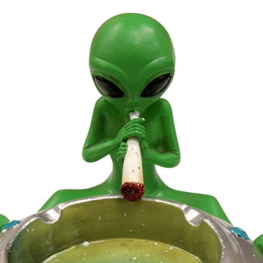 Male Green Alien Pilot Ashtray