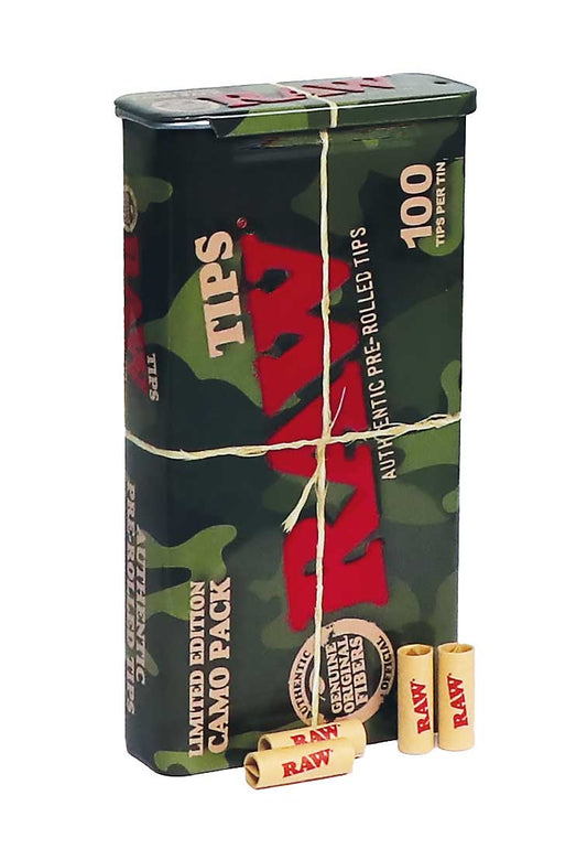 Raw Prerolled Tips Camo Limited Edition 100 Tips