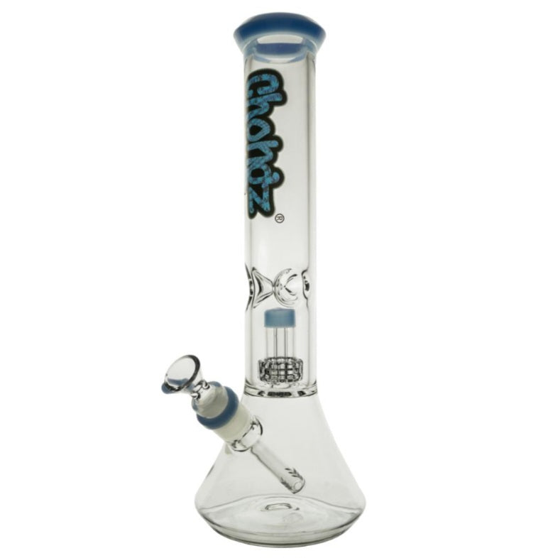 Chongz Glass “Warning Bell” 35cm Milk Blue Waterpipe