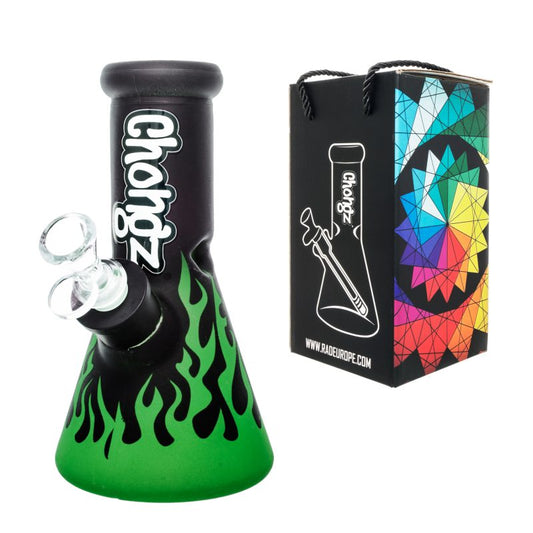 Chongz 20cm Green “Up in Flames” Flame Design Waterpipe