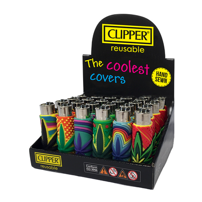 Clipper Lighters Pop Cover Cannabis Leaves