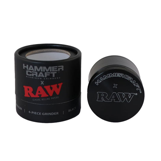 Raw Hammer Craft Medium Aluminium Grinder Black 4 Parts – 55mm
