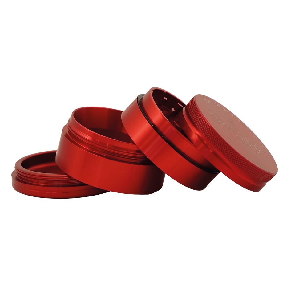 Raw Hammer Craft Large Aluminium Grinder Red 4 Parts – 60mm