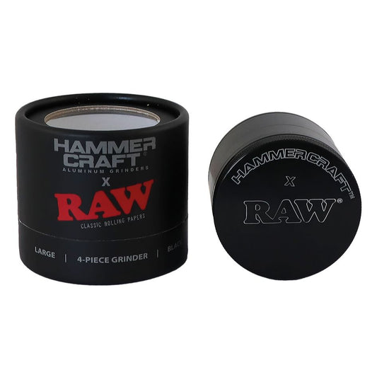 Raw Hammer Craft Large Aluminium Grinder Black 4 Parts – 60mm