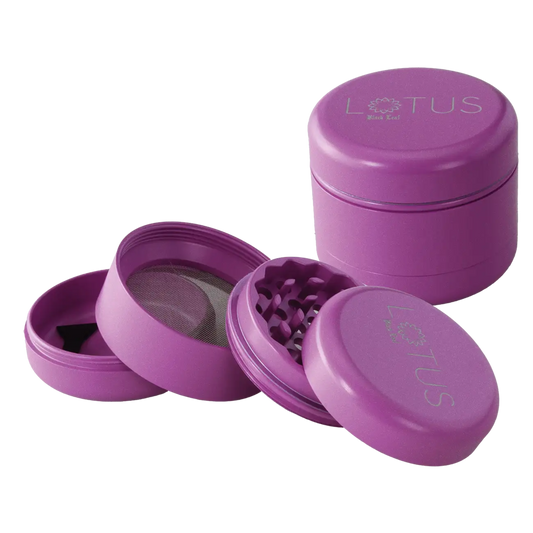Black Leaf Lotus Grinder 4-part ceramic Coat 55mm Purple