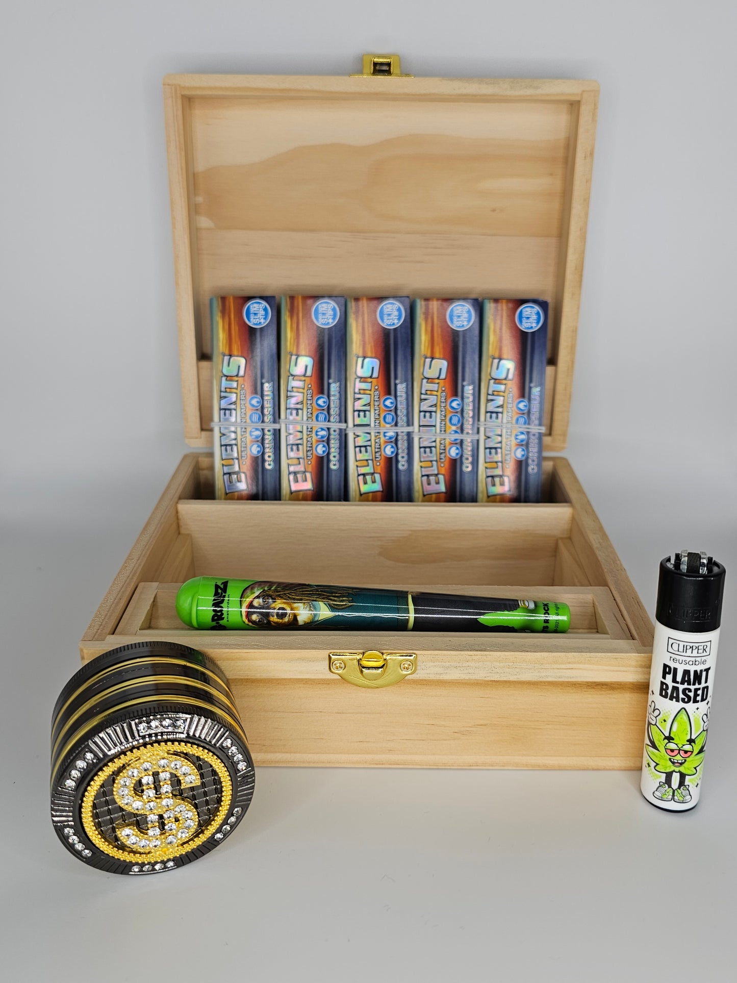 Elements Rolling Box Combo + Bling Dollar Grinder