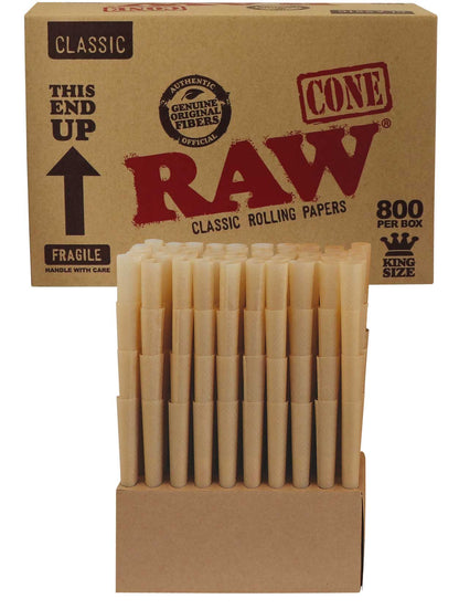 Raw Prerolled King Size Cones 800 Box