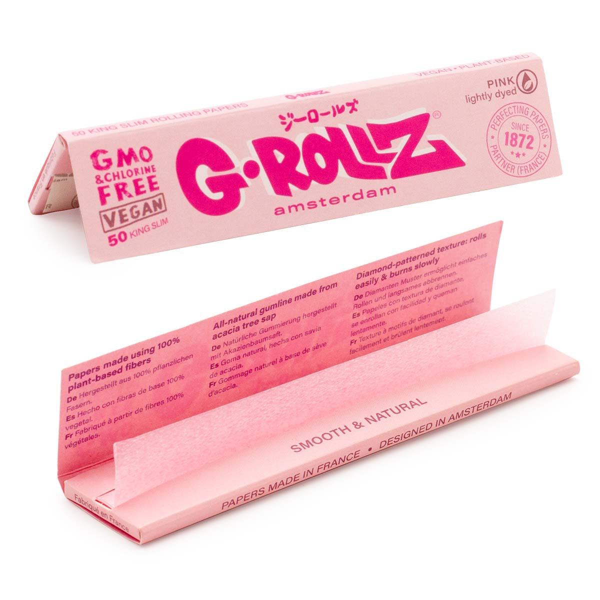 G-Rollz Lightly Dyed Pink King Size Slim Rolling Papers