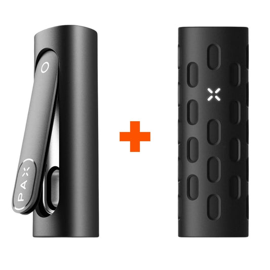 PAX Flow Herb Vaporizer with Hybrid Heating System Onyx + Free PAX Grip Cover