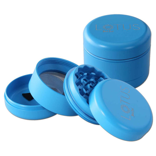 Black Leaf Lotus Grinder 4 Part Ceramic Coat 55mm Light Blue