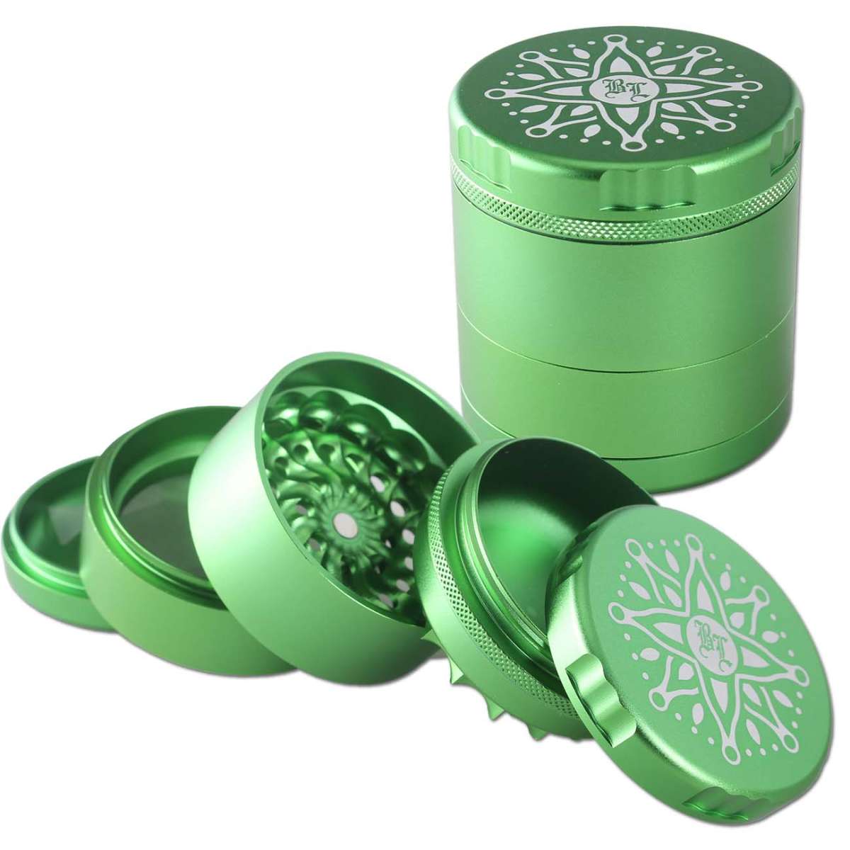 Black Leaf CNC Grinder 5 Part 62mm Light Green