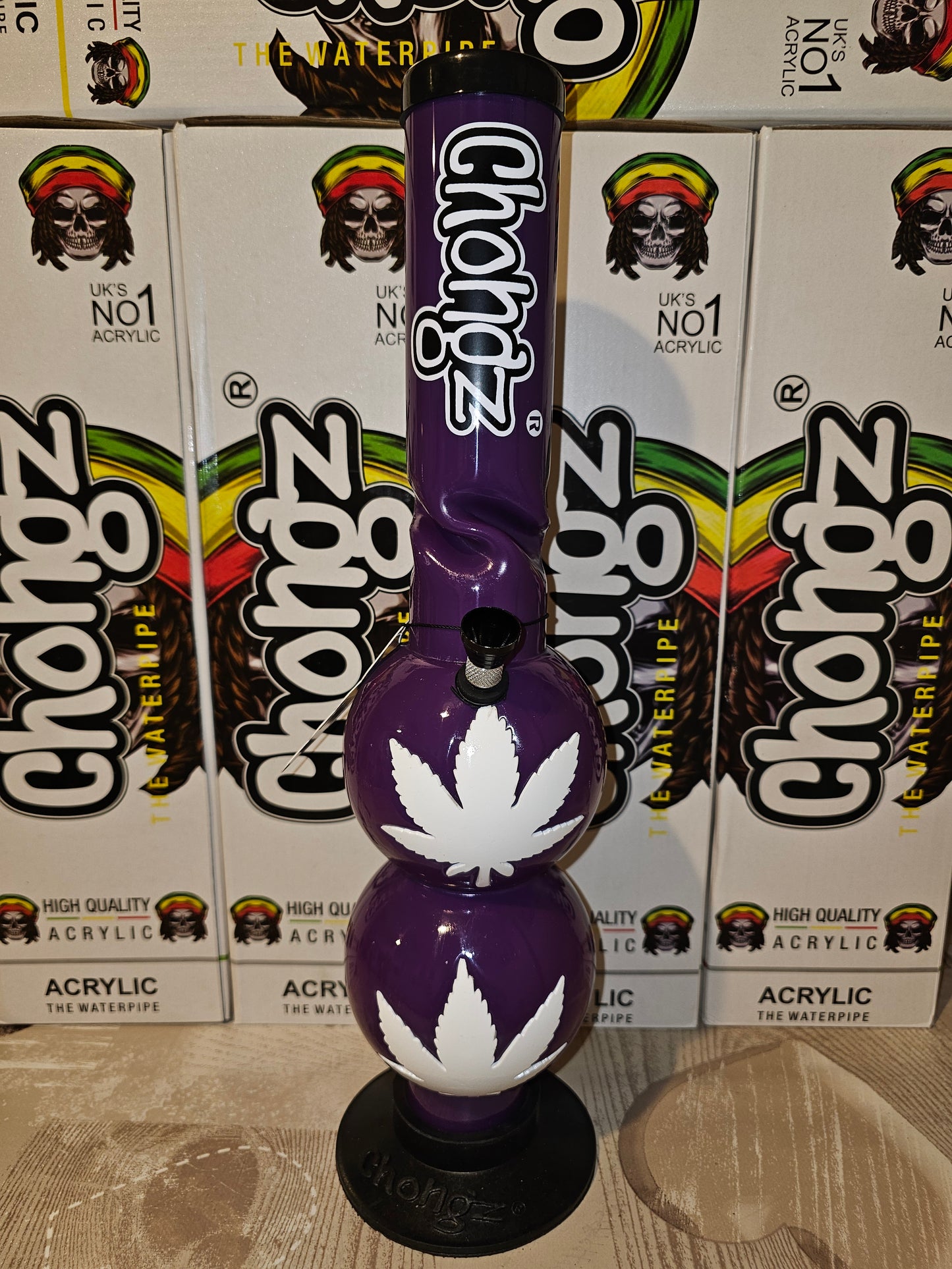 Chongz Run Away 40cm Acrylic Bong Purple