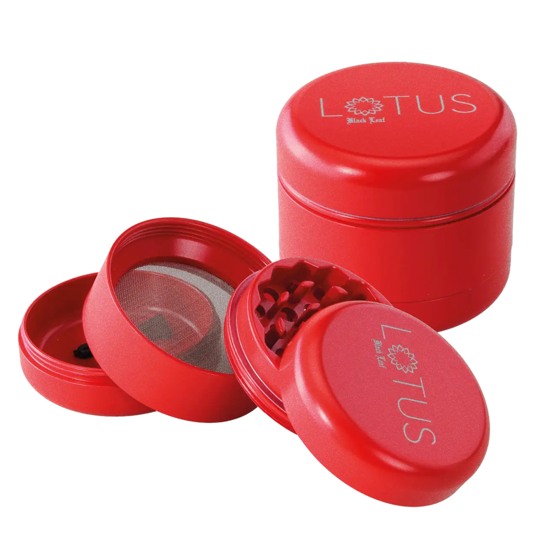 Black Leaf Lotus Grinder 4-part ceramic Coat 55mm Red