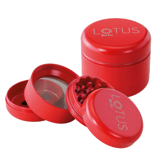 Black Leaf Lotus Grinder 4-part ceramic Coat 55mm Red
