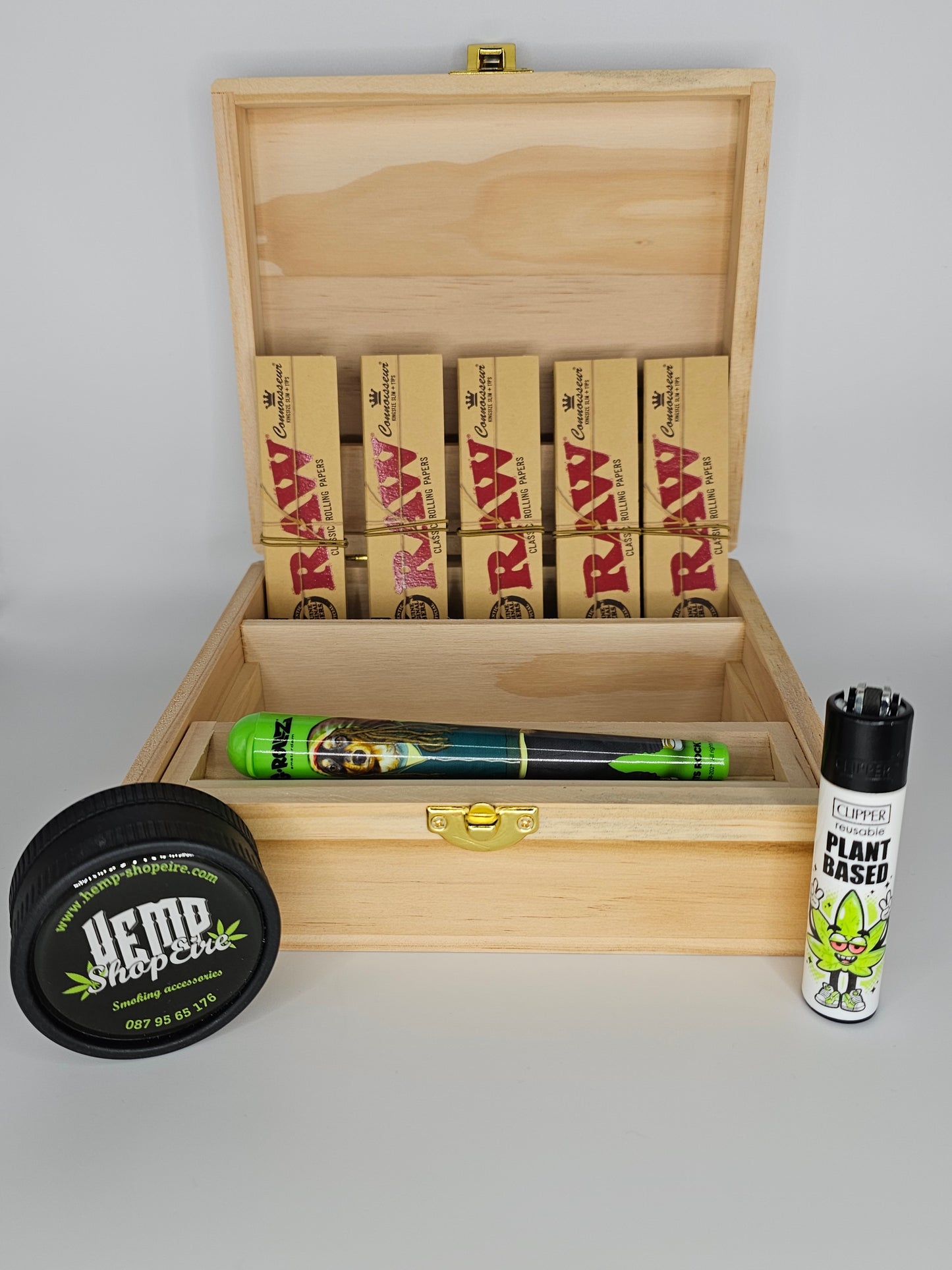 Raw Classic Rolling Box Combo + Biodegradable Hemp-shopeire Grinder