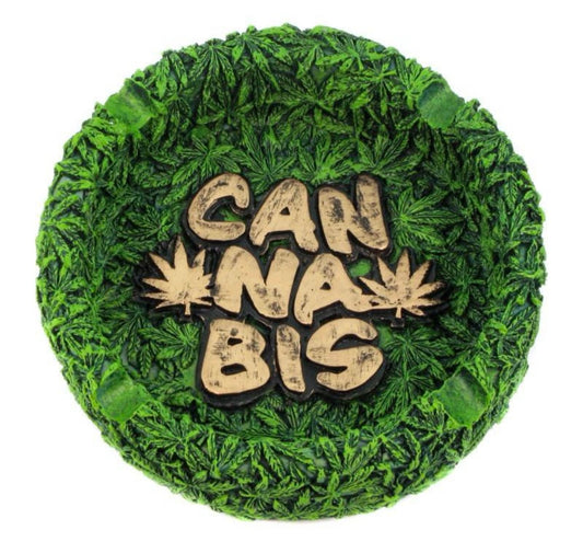 Amsterdam Resin Canabis Round Green Ashtray